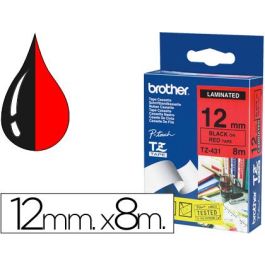 Brother Cinta Rotuladora Laminada Rojo Sobre Negro De 12 mm Precio: 14.49999991. SKU: B19CSHE8R8