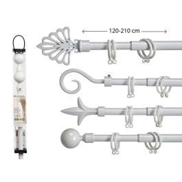 Barra Cortina Blanca 120-210 cm, Hierro, Giftdecor (8 Unidades) Precio: 51.98999982. SKU: S3601096