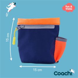 Coachi Train & Treat Bag | Bolsa de Recompensas para Adiestramiento y Paseo de Perros | Azul-Coral, Forro Reversible, Bolsillo Cremallera