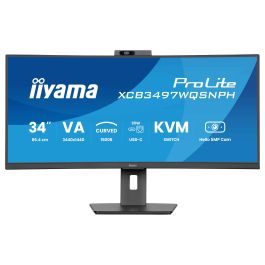 Iiyama Monitor XCB3497WQSNPH-B1 Curvo VA UWQHD 34'' Cámara 5MP Windows Hello KVM USB-C 95W