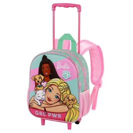 Mochila 3D con Ruedas Pequeña Pets Barbie Rosa