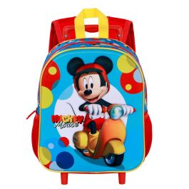 Mochila 3D con Ruedas Pequeña Scooter Disney Mickey Mouse Azul