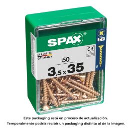 Spax 4081020350352 Tornillo Universal Madera Cabeza Plana Yellox Rosca Completa 4CUT Z2 3,5x35mm Caja 50 Unidades Precio: 3.99499166. SKU: S7913876