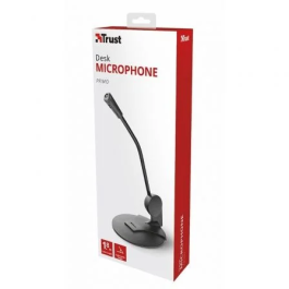 Trust Micrófono de Escritorio Primo Alta Sensibilidad con Pedestal Ajustable, Cable 1.8M, Negro