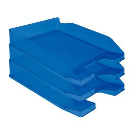 Bandeja Sobremesa Plastico Q-Connect Azul Transparente 240x70x340 mm 6 unidades