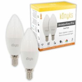 2 bombillas LED - KONYKS - Antalya Easy E14 - Wifi + Bt - 5 W - 350 Lúmenes - Colores + Blanco - Compatible con Alexa / Google Home