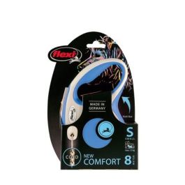 Flexi Comfort Correa Retráctil Azul para Perros hasta 12kg, Talla S, 8 Metros, con Frenos Mejorados y compatible con Accesorios LED