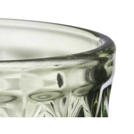 VIVALTO Copa Diamante Verde 220 ml Vidrio 8x15x8cm (Set de 24)