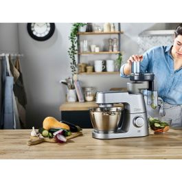 Kenwood Cortadora de Alimentos AT340 de Metal con 7 Discos de Acero Inoxidable para Rallar, Picar y Juliana