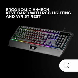 Mars Gaming MCP124PROES Pack Gaming 4 en 1: Teclado H-Mech RGB, Ratón Óptico, Auriculares FRGB, Alfombrilla Nanotextil. Compatible con PC, Consolas.