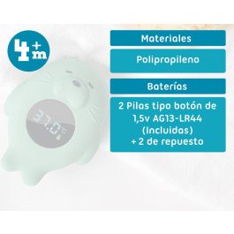 KioKids Termómetro Eléctrico Digital para Bebés Verde Salvia Diseño Animalito +4 Meses