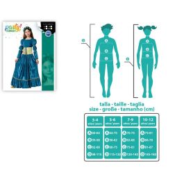 Disfraz Reina Medieval Azul Niña Infantil 10-12 Años