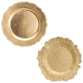 Home Deco Factory Bajoplato Dorado Mirage Diámetro 32 cm Liso Cenefa Radios Irregular