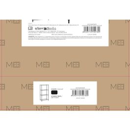 Inde Estantería Metálica 4 Niveles Negra, 56 x 35 x 120 cm (2 Unidades)