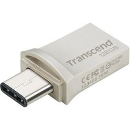 Transcend JetFlash 890 128GB USB 3.2 Gen 1 Type-C/A Tapa Negro Plata