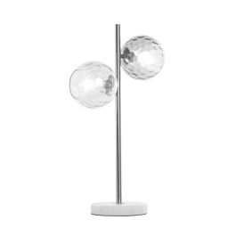 DKD Home Decor Lámpara Sobremesa Glam Plateado Transparente, Hierro Cristal Mármol, 60x32x18 cm, 2 Bombillas E14 25W Precio: 74.78999957. SKU: B1BB3T4EEV