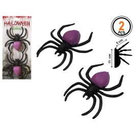 Arañas Decorativas Negras con Cuerpo Violeta Brillante 11 cm - Pack de 2 Unidades Precio: 1.49999949. SKU: B1GWRXX9H8