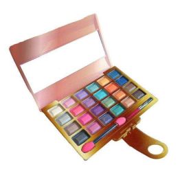 Estuche maquillaje pink it. incluye 24 sombras de ojos y 2 aplicadores. 14x22x2,5 cm