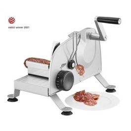 Ritter PODIO-3 Cortafiambres Manual con Hoja Dentada de 17 cm, Base Antideslizante, Acabado Plateado Metálico Ritter PODIO-3 Cortafiambres Manual con Hoja Dentada de 17 cm, Base Antideslizante, Acabado Plateado Metálico