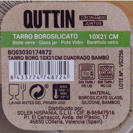Tarro Boro Cuadrado Bambú Quttin 10x21 cm (12 Unidades) Tarro Boro Cuadrado Bambú Quttin 10x21 cm (12 Unidades)