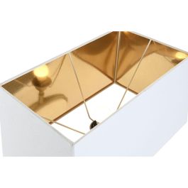 DKD Home Decor India lamps 1c25 Lámpara de Sobremesa de Acero y Mármol Dorada y Blanca 44 x 73 x 28 cm