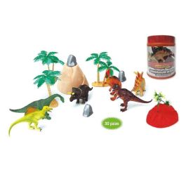 Figuras animales dinosaurios en bote 30 pzas - modelos surtidos