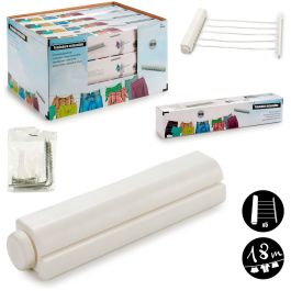 Tendedero Kipit 21940 Blanco Nailon Polipropileno 34,5 x 6 x 6 cm Extensible (12 Unidades)