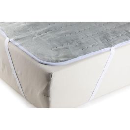 Calentador de cama eléctrico DOMO para 2 personas - 6 niveles de calor - Promueve la relajación - Polar de franela - 160x140 cm - Gris