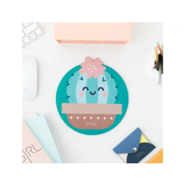 Wondee Alfombrilla de Ratón Redonda Cactus 200 mm Antideslizante Control Preciso Cómoda Lavable