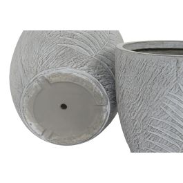 Set de Maceteros Home ESPRIT Gris claro Fibra de Vidrio Magnesio 44 x 44,5 x 43 cm (4 Unidades)