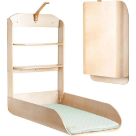 Roba Cambiador de Pared Plegable ROB1687331495553, Madera Natural con Estantes Integrados, Diseño Minimalista Precio: 191.50000023. SKU: B1CRAZ6J2Q