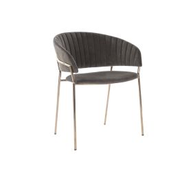 DKD Home Decor Silla Chic Gris Oscuro y Dorado de Poliester y Metal Desmontable 53x73x58 cm Altura Asiento 45 cm (2 Unidades) Precio: 193.59000056. SKU: B1B3X4GQRH