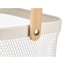 Kinvara Cesta Cuadrada con Asa, Color Crema, de Metal y Madera, 26.5 x 30.5 x 24 cm (12 Unidades) Kinvara Cesta Cuadrada con Asa, Color Crema, de Metal y Madera, 26.5 x 30.5 x 24 cm (12 Unidades)