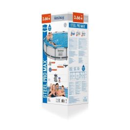 Piscina sobre suelo BESTWAY Steel Pro Max - Redonda - Diámetro 366 x 76 cm, filtro de cartucho Piscina sobre suelo BESTWAY Steel Pro Max - Redonda - Diámetro 366 x 76 cm, filtro de cartucho