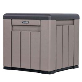 Cubo almacenamiento gris con puertas y techo abatibles lifetime 51,2x51,2x50,8 cm Cubo almacenamiento gris con puertas y techo abatibles lifetime 51,2x51,2x50,8 cm