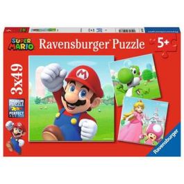 Ravensburger Puzzle 3x49 piezas Super Mario - Set de 3 Rompecabezas Infantiles para Niños y Niñas de 5 años o más