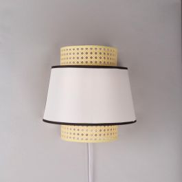 SKD-W1024 Aplique de Pared Quilmes de Ratán y Madera, Estilo Natural Mediterráneo, Bombilla E14, para Salón y Dormitorio Precio: 39.69000013. SKU: B1574PLGT9