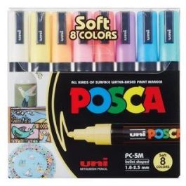 POSCA 10.1.0970. Marcador Uni PC-5M, punta redonda 1.8-2.5mm, set de 8 colores pastel para varias superficies Precio: 53.95000017. SKU: B1B53N2WLL