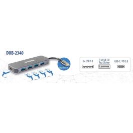 D-Link DUB-2340 Hub USB-C a 4 Puertos USB 3.0 con 60W Power Delivery Gris