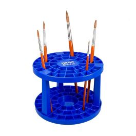 Milan Soporte para Pinceles con Capacidad para 49 Pinceles Azul PVC
