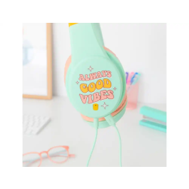 Mr Wonderful Auriculares Bluetooth Always Good Vibes Inalámbricos con Micrófono y Diadema Ajustable Compatibles con Móviles y Consolas