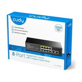 Cudy GS1010P RM PoE+ Switch Gestionable Gigabit de 8 Puertos con PoE+, Montaje en Rack