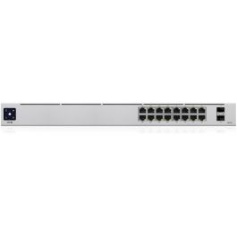 Ubiquiti UniFi 16-Port PoE Gestionado L2/L3 Gigabit Ethernet Switch, 36 Gbit/s, Montaje en Rack 1U, Plata