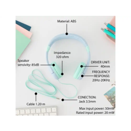 Mr Wonderful Auriculares Niños Friday Feeling Seguridad 85 DB Conector Jack 3.5mm Estéreo Compatible Móviles Tablets Consolas