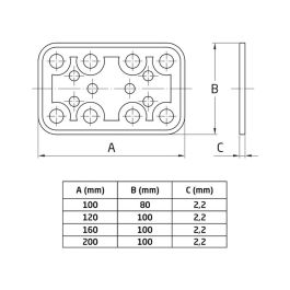 Amig Placa de unión 504 Acero bicromatado 120x100mm 12126