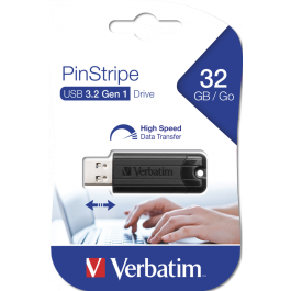 Verbatim Pendrive Pinstripe 32GB USB 3.2 Negro Retráctil High Speed Precio: 6.50000021. SKU: B1G7CVX7MX