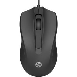 HP 822M9UT Ratón Óptico 105 con Cable USB, Sensor Preciso 1600 DPI, Diseño Ambidiestro Cómodo 3 Botones, Compatible Windows y Mac, Negro