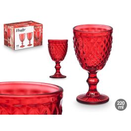 Vivalto Copa Diamante Roja 220 ml de Vidrio 8x15.5x8 cm - Ideal para Bebidas y Decoración del Hogar (Set de 24) Precio: 31.89000012. SKU: B16PVYV79R