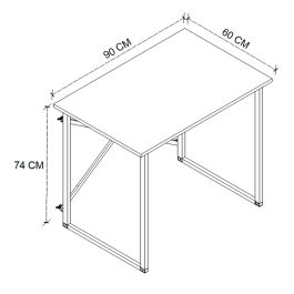 Mesa de Escritorio Alexandra House Living Negro Roble Metal Madera MDP 90 x 75 x 60 cm industrial