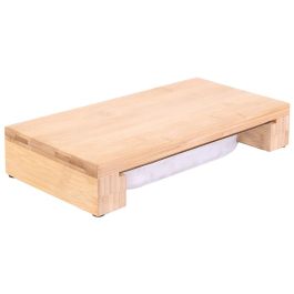 Cook Concept Tabla Cortar con Cajón de Acero Inoxidable y Bambú Cocina 32,5x16,5 cm